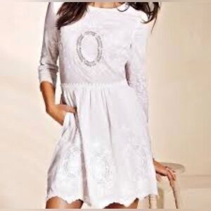 VINTAGE VICTORIA SECRET 4 Batenburg white embroidered dress Victorian Elegant